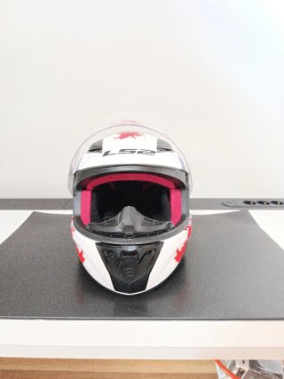 Casco Moto Infantil LS2 Blanco Rojo