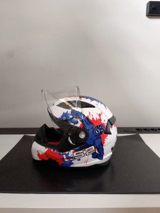 Casco Moto Infantil LS2 Blanco Rojo