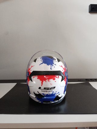 Casco Moto Infantil LS2 Blanco Rojo