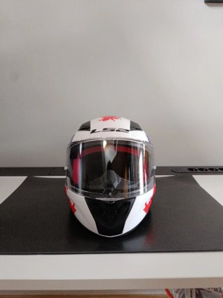 Casco Moto Infantil LS2 Blanco Rojo