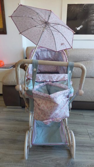 Coche Muñeca Reborn Plegable + Sombrilla provenza