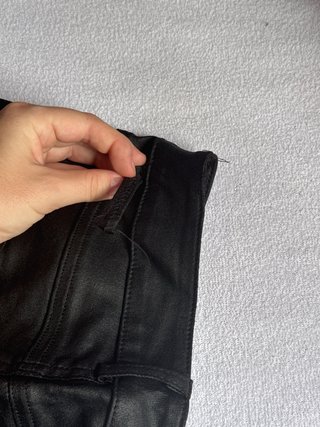 Pantalones campana efecto piel-cuero