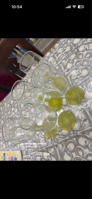 Set 5 Calici Cocktail Vetro Giallo Trasparente