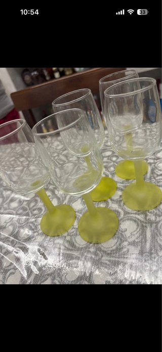 Set 5 Calici Cocktail Vetro Giallo Trasparente