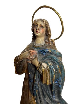 Virgen Inmaculada Arte Olotense Siglo XX. 24 cm.