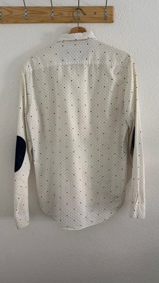 Camisa Zara Man blanca estampado puntos
