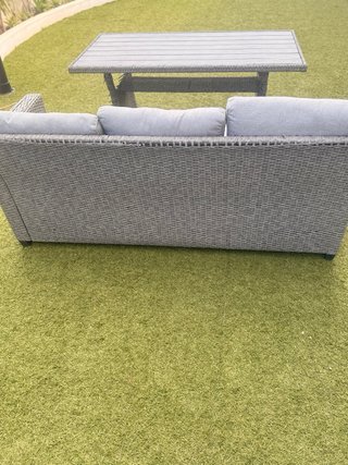 Conjunto de jardín ratán gris
