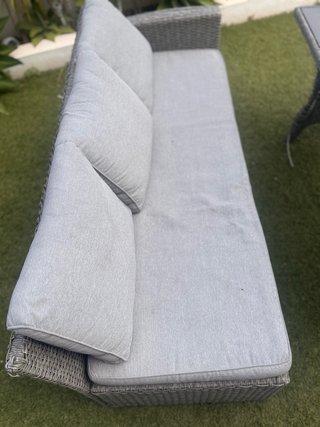 Conjunto de jardín ratán gris