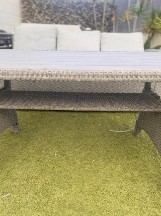 Conjunto de jardín ratán gris