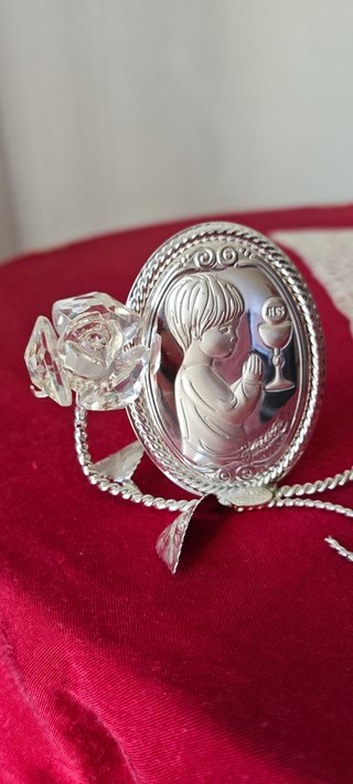 Icona Prima Comunione Argento 925 Cristallo