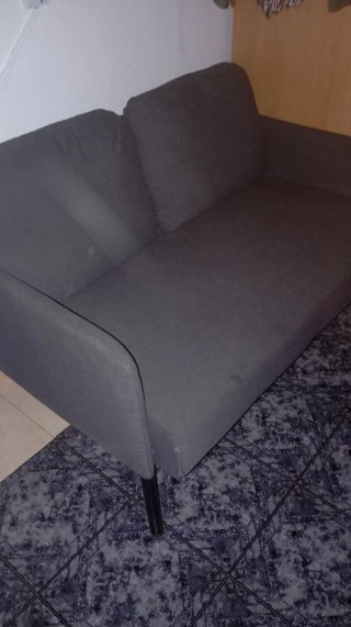 Sofá 2 plazas gris tela