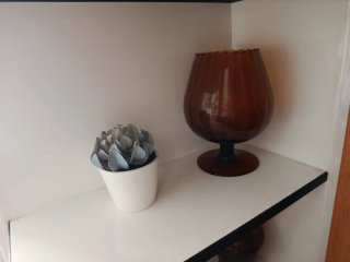 Copa Grande Vintage Cristal Marrón
