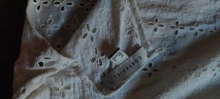 Vestido blanco bordado flores Talla L