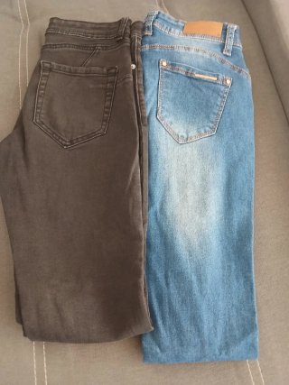 Lote 2 Pantalones Vaqueros (Negro y Azul)