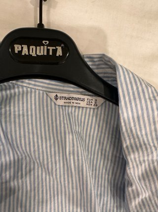 Camicia crop righe azzurro e bianco