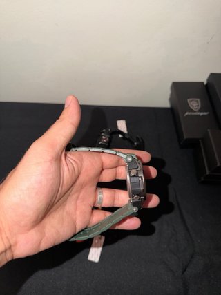 Reloj Deportivo Militar Verde y Plateado