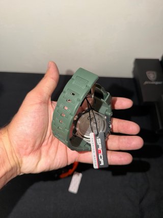 Reloj Deportivo Militar Verde y Plateado