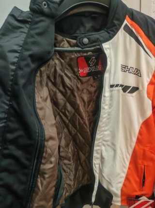 Chaqueta de Moto SHUA Naranja y Blanca