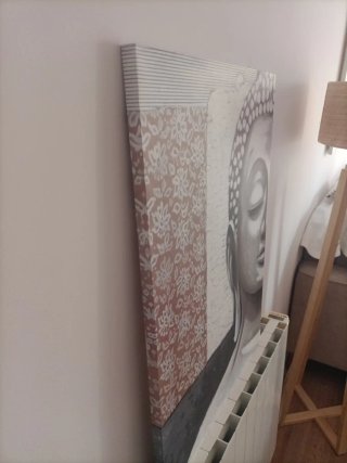 Cuadro Buda Gris y Rosa 56 cm ancho *76 cm alto