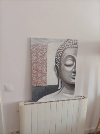 Cuadro Buda Gris y Rosa 56 cm ancho *76 cm alto