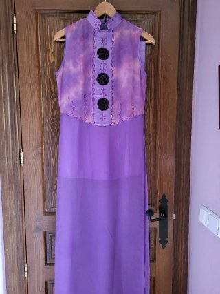 Vestido vietnamita seda y rayón morado
