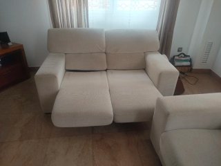 Divani 3+2 posti beige e rosso