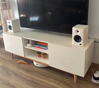 Mueble TV 150cm Blanco y Madera