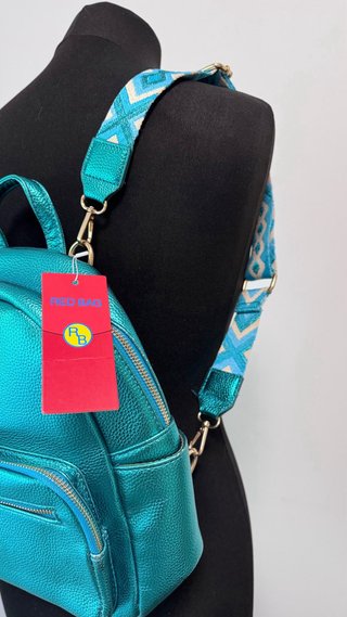 Zaino turchese metallizzato nuovo
