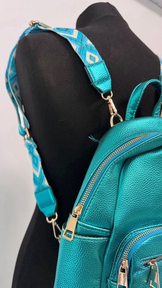 Zaino turchese metallizzato nuovo