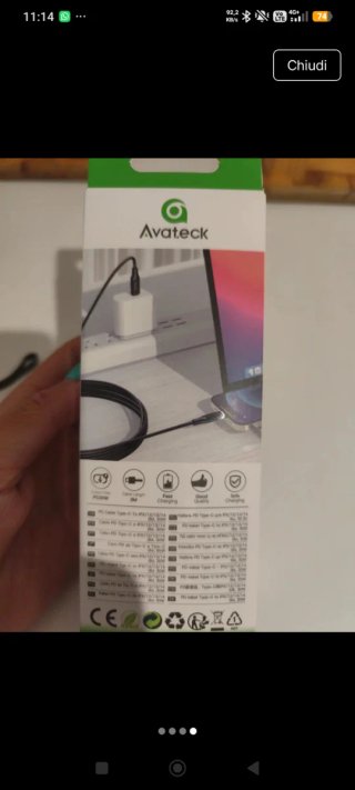 Cavo dati Avateck Type-C to IPX PD30W 3M
