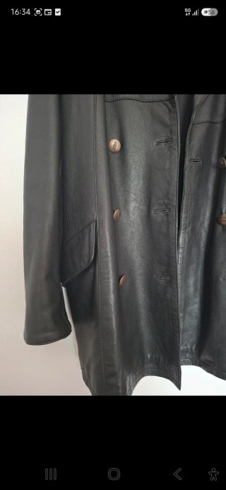 Chaquetón marinero piel negro