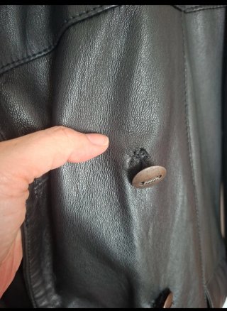 Chaquetón marinero piel negro