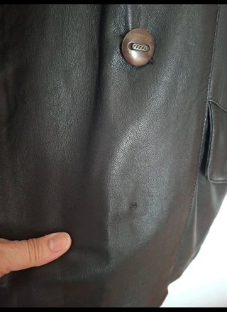 Chaquetón marinero piel negro