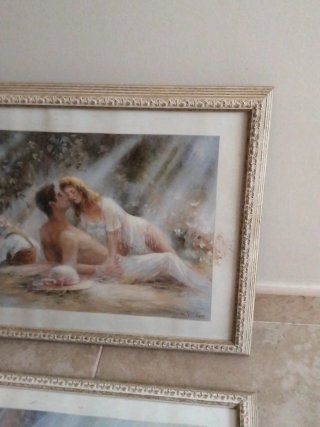 Lote 2 cuadros estilo romántico