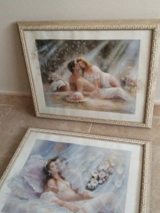 Lote 2 cuadros estilo romántico