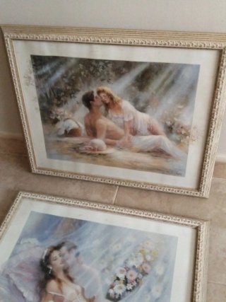 Lote 2 cuadros estilo romántico