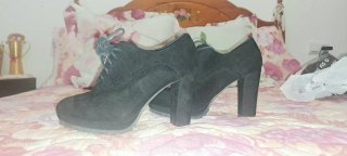 Botines de cuña negros para mujer