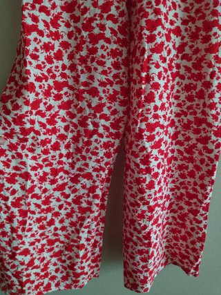 Mono largo estampado floral rojo
