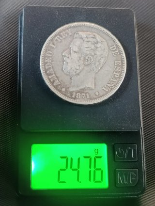 5 Pesetas Amadeo I 1871 SDM 18-71