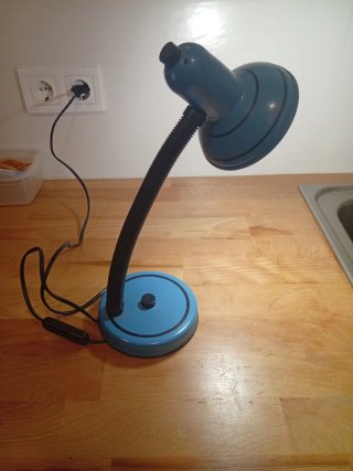 Flexo de mesa vintage azul y negro