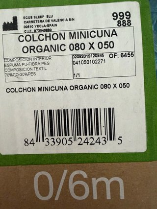 Colchón Ecuskids minicuna