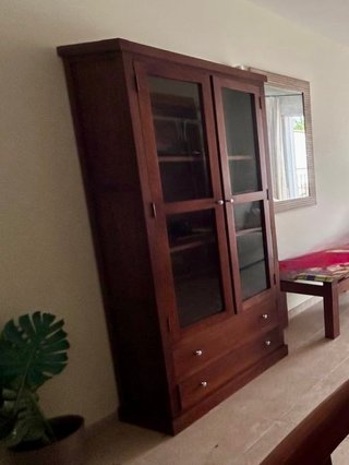 Muebles de salón completo de madera con vitrina