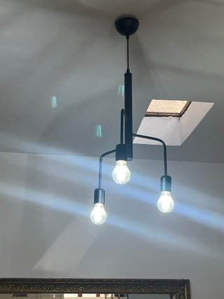 Lampadario moderno nero 3 luci