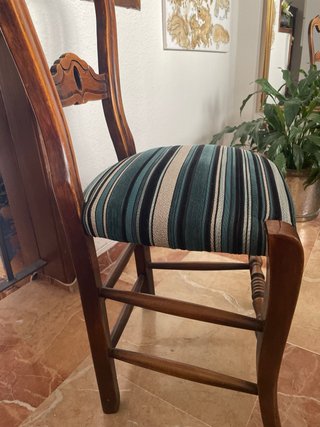 Mesa redonda madera pino maciza 120cm y 6 sillas
