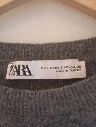Jersey Mango gris largo mezcla lana talla XS-S