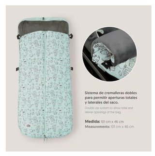 Saco abrigo silla bebé mint animales