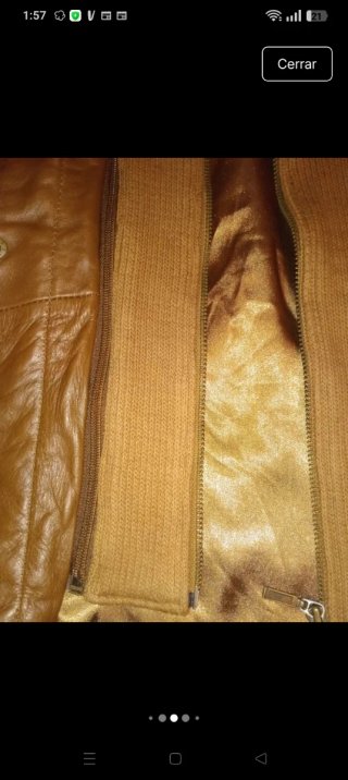Chaqueta de piel marrón