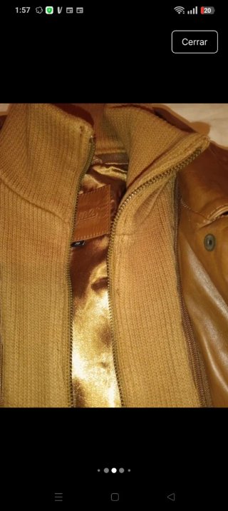 Chaqueta de piel marrón