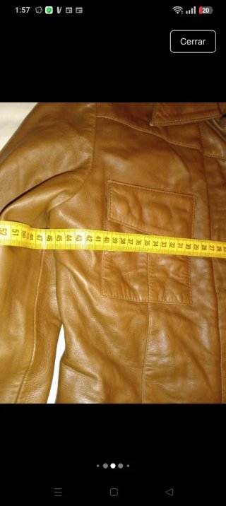 Chaqueta de piel marrón