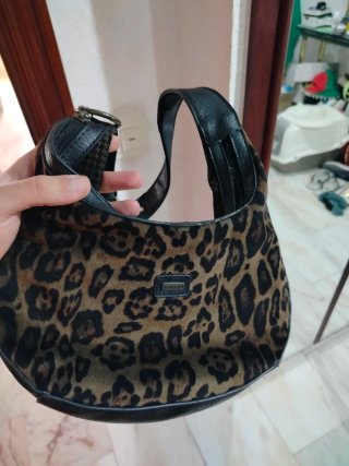 Bolso Lanrend Animal Print Marrón y Negro